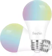 Smart Light Bulbs FRESHIN E27 A60 9W RGBCW Wifi Light Bulb, Dimmable Led Light,2