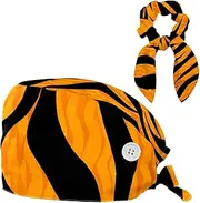 [YTYVAGT] Scrub Caps Women,Scrub Hats Suitable for Women,Abstract Animal Pattern Tiger