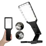 Magnifying Glass with Light and Stand, 5X 10X Foldable Handheld Magnifier