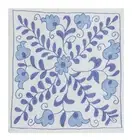 Daisy Pattern Silk Embroidery Cushion Cover in Ivory & Light Blue. 17"x19"