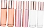 AUTSUPPL 10ml Essential Oil Perfume Bottle Set Leakproof Glass Roller Dispenser for Aromatherapy Essential Oil Container (6pcs Rose Gold)