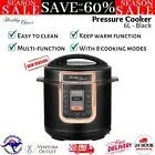 Healthy Choice 6L Electric Slow Pressure Cooker Pot Stew Steam Rice Soup Black