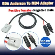 100CM MC-4 CONNECTOR TO 50AMP ANDERSON PLUG SOLAR 6MM² CABLE ADAPTOR WIRING LEAD