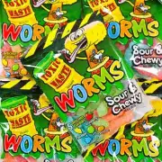 Toxic Waste Sour Worms – 12 Pack of Chewy Sour Power!