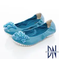 在飛比找momo購物網優惠-【DN】真皮手工 MIT串珠海星牛皮豆豆鞋(藍)
