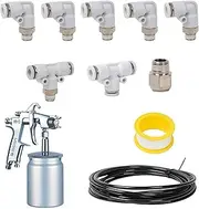 yanzisura Pneumatic T Shaped Tee | T-Shaped 3 Ways Pneumatic Tube,Pressure-Resistant Vehicle Supplies, Labor-Saving Sealed Fitting Set for PU Nylon Hose