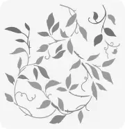 12"x12" Clear Plastic Stencil - Leaf Vine (SY260)
