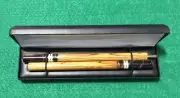 2PC MAGICIANS WAND- FIGURED COCOBOLO W/SWIRLING BROWN ACRYLIC TIPS+ BRASS RINGS