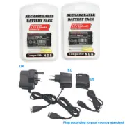 2x Battery for NINTENDO DS NDS NTR-001 NTR-003 +AC Wall Adapter Charger