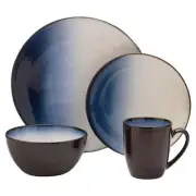 Gourmet Basics by Mikasa Dinnerware Set 16-Pcs Stoneware Blue (Service for 4)