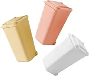 Tofficu 3Pcs Mini Desktop Trash Can with Lid Cute Cartoon Waste Container for Office Home and Creative Desk Organization Lightweight and Design