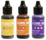 Ranger, Tim Holtz, Alcohol Ink, 3 Inks, Sunshine Yellow, Sunset Orange, Purple