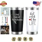 Couples Travel Tumblers - 20oz Double Wall Insulated Mugs with Straw & Brush