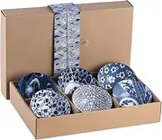 Japanese Style Ceramic Dipping Bowls, Rice Dessert Bowl with Gift Box, Side Soy Sauce Dishes for Sushi Dip Snack and Oil, Porcelain Serving Bowls for Rice Soup Dessert Snack 300ml/10 Oz Set of 6