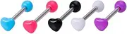 [Niaspi] 5Pcs Acrylic Heart Star Moon Tongue Rings for Women 14G Stainless Steel Straight Barbell Tongue Rings Tongue Piercing Jewelry 5/8" Length