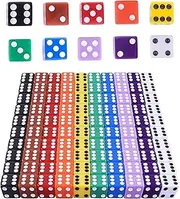 HUAZIZ Set of 100 Colourful Dice 6 Sided 10 Colours, 12 mm Colourful Dice, Colours Cube Set, Square Corner