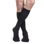 SIGVARIS Men's Cotton Knee Highs 20-30mmHg Black Size: SL Small Long
