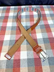 Robert Graham SWANSTON Brown Suede Leather Belt - Sz. 36/90 - NWT