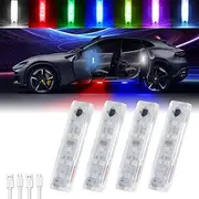 NHHEO 7 Color Car LED Door Lights Projector, Wireless USB Charging Auto Sensing Door Sill Magnetic Welcome Lighting Waterproof for Car Interior Ambient Light