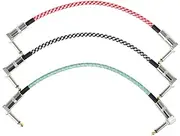 ERINGOGO 3Pcs Guitar Patch Cable Male to Male Durable Woven Adapter Effect Cord for Pedalboard Setup Lightweight and Portable Guitar Audio Cable