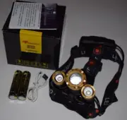 Lumen Headlamp XM-L 3x T6 LED Headlight 18650 Battery Light Charger Cable