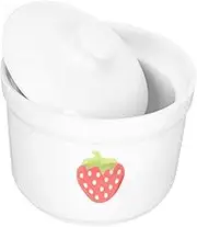 KICHOUSE Ceramic Stew Cup with Lid Heat Resistant Soup Bowl for Stewing Egg Soup Desserts Stylish Ceramic Bowl for Home Use for Individual Servings