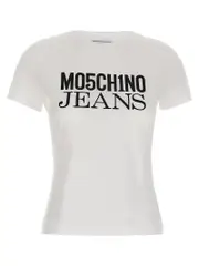 [Mo5ch1no Jeans] Mo5ch1no Jeans-Logo Print . T Shirt Bianco-Donna M White