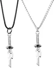 [LCCLJEWEER] Fushiguro Toji Prop Necklace Anime Toji Fushiguro Cosplay Pendant Prop Accessories 2pcs, Metal, No Gemstone