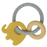 Baby Teether Silicone Ring with Mustard Elephant | Encourages fine motor skills.