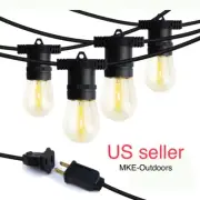 27ft Outdoor Patio Edison Bulb String Lights Cafe Festoon Warm White Dimming E26
