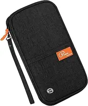 [P.travel] Travel Passport Wallet Family Passport Holder RFID Blocking Waterproof Bag Document Organizer for Women & Men, Black, Versatile