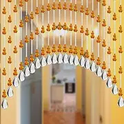 JZUU Crystal Beaded Curtains for doorways, Arched Beaded Curtains for Windows, Hanging Door Beads Curtains Room Divider for Home Decor Doorway Window Living Room Bedroom, Easy to Install