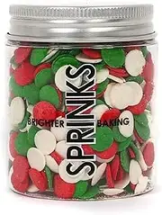 Sprinks Holly Jolly Sprinkles | 60g | Festive Edible Cake Decorations | Holiday Baking Toppings for Cupcakes Cookies and Desserts | Candy Sweet Vibrant Colours