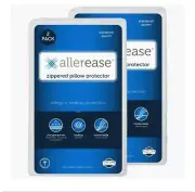 New Allerease PILLOW PROTECTOR Zippered Case Cover SET of 2 STANDARD SIZE