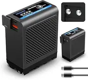Neewer 10500mAh NP-F970 Replacement Battery Type C & USB A & 2 DC Ports Compatible with Sony NP-F550 F750 F970 FX3 FX30 A7 Canon R5 Nikon Z8 Camera Camcorder Video Light Monitor, Fast Charge, NW-F970D