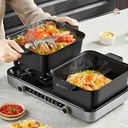Electric Hot Pot, Foldable Mandarin Duck Hot Pot, 6L Multi-Functional Home Split Electric Cooker, Single & Double Boiler Free Switching, Double Twist Fire Control, Easy To Clean