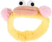 PEPLAYTAL Face Wash Headband Plush Spa Hair Bands Makeup Headband Cartoon Cute Elastic Headband Hair Accessories for Women Washing Face Shower Beauty Skincare Yellow