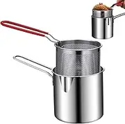 Mini Fryer Pot - Japanese Style Oil Fryer for Cooking Chicken Legs, Dried Fish, French Fries and Chicken Cutlets | Multifunctional Stainless Steel Fryer, O