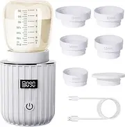 Hoapin Baby Bottle Warmer, Bottle Warmer for On The Go with 6 Adapters, Rechargeable via USB, Portable Bottle Maker Baby, Electric Bottle Warmer for Families and Travel