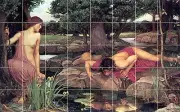 34 x 21.25 Art Tiles Mural Ceramic Backsplash Waterhouse Tile #406