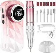CozyZen Portable Nail Drill Professional: 35,000 RPM Rechargeable Electric Nail File, Cordless E-File Machine with Extended Battery Life, Lightweight Design for Manicure & Pedicure