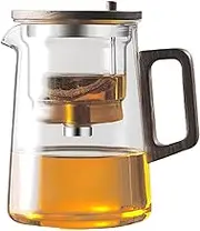 Glass Teapot with Infuser - Tea Infuser Pot | Removable Infuser Water Separation Tea Kettle | Press Control Glass Tea Kettle | Loose Leaves Tea Kettle | Heat Resistant Glass Tea Kettle for Home