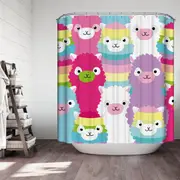Colorful Alpacas Shower Curtain