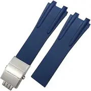 [EKSIL] For Athens Ulysse Nardin Blue Black Sport Waterproof Watchbands Folding Buckle Watch Accessories 26mm Silicone Rubber Watch Strap