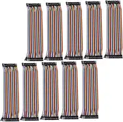 OSOLADY 10Pcs Jumper Wire Rainbow Breadboard Connecting Line Preformed Right Angled Jumper Wires for Easy Circuit Building High Performance Reliable and Simple to Install