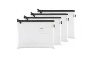 4PK Celco School Storage Zipper Pouch A4 Paper Pencil Documents Mesh Case Clear