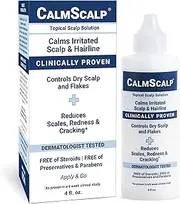 CalmScalp Scalp Solution | Calms Irritated Scalp | Dry Scalp Treatment | Reduces Scales, Flakes & Redness | Clinically Proven | Free of Steroids | Non Shampoo Leave-On Scalp Treatment | 4 oz