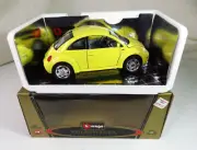 Bburago 1998 Volkswagen VW New Beetle 1:18 Scale Diecast Car Burago Yellow 3302