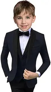 [Tpyes] Boys Suit 3 Piece Ring Bearer Suit Boys Formal Jacket Vest Pants Suits Wedding Outfit for Party Prom Suit