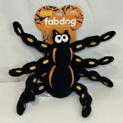 FabDog Floppies Spider Halloween Large Squeaky Plush Toss & Play Dog Toy